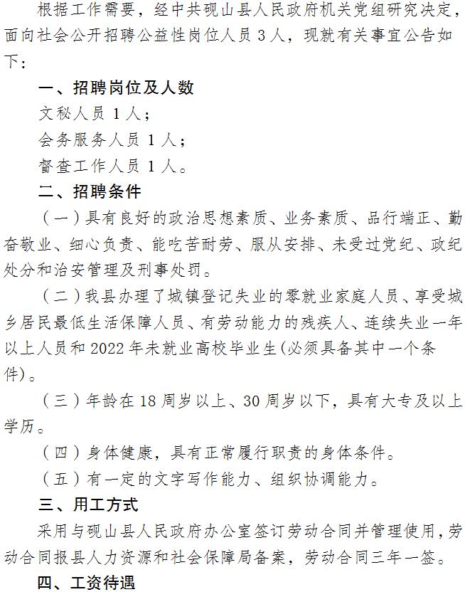 山阳县应急管理局招聘启事